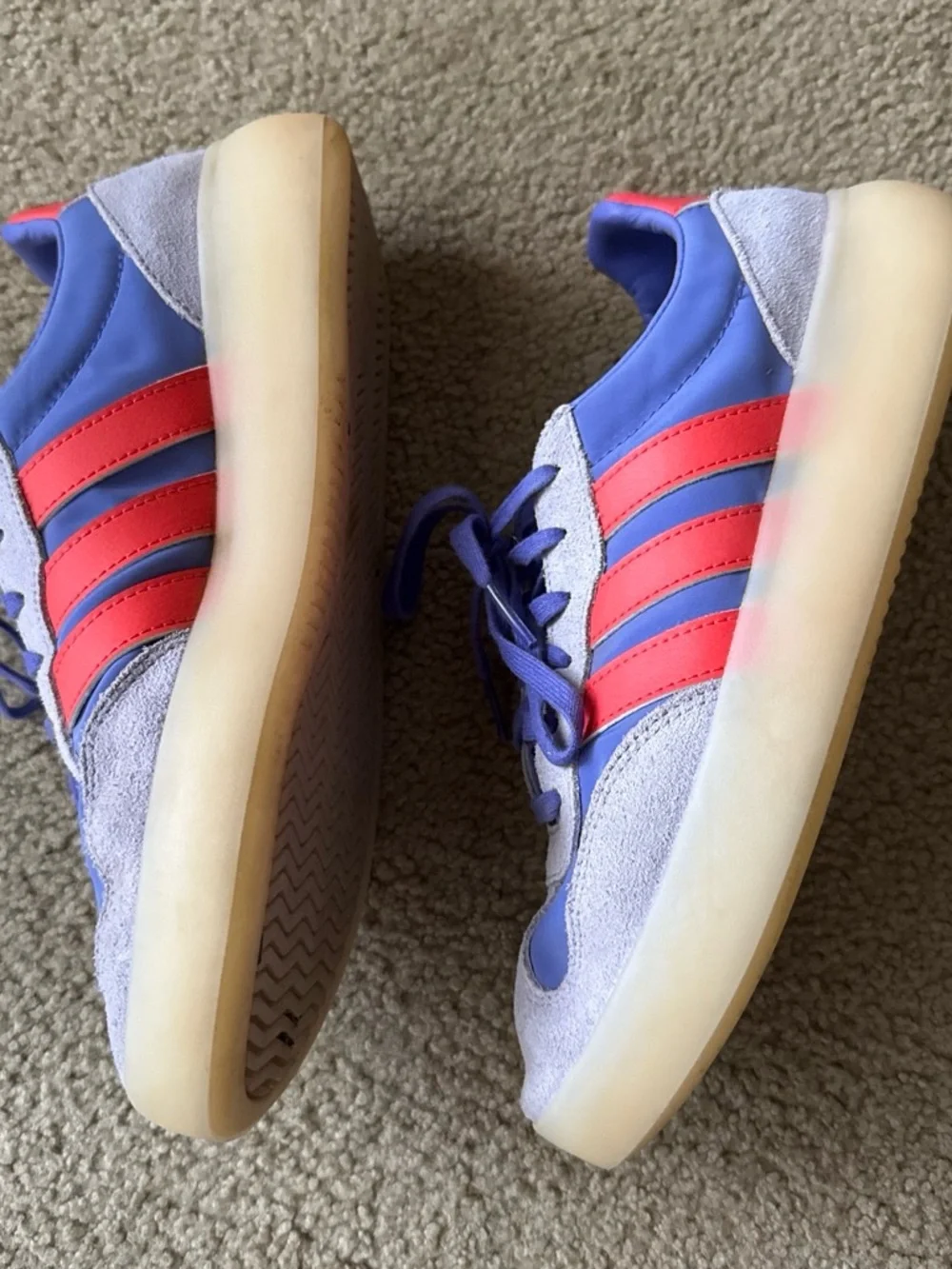 adidas Purple Sneakers with Orange Stripes